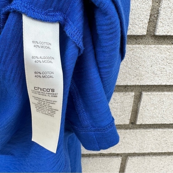 NWT Chico’s Knit Drape-Front Jacket Majestic Blue - Picture 4 of 11